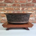 36cm Premium Unglazed Oval Bonsai Pot - Brown | High-Quality Craftsmanship and Optimal Plant Health