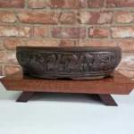 32cm Premium Unglazed Oval Bonsai Pot - Durable & Elegant Design in Brown | Ideal for Bonsai Enthusiasts | 32cm x 25cm x 8cm