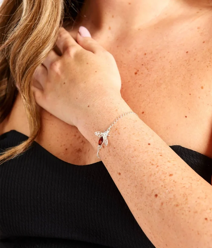 Exquisite Baltic Amber Bee Bracelet - Sterling Silver Chain & Unique Bee Charm - Image 8