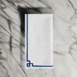 Elegant Table Cloth Napkins Set of 4 with Blue Embroidery - 100% Cotton, 20" x 20" - Ideal for Dinners, Parties & Gifts - Image 3