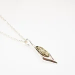 Elegant Green Amber Droplet Pendant - Sterling Silver Necklace - Perfect Gift