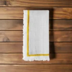 Elegant Table Cloth Napkins Set of 4 with Yellow Embroidery - 100% Cotton, 20" x 20" Ideal for Parties, Dinners & Gifts - Image 5