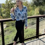 Mila Pattern Button Top - Boho Chic, Tribal Print, Versatile Button-Up Blouse