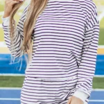 Madeline Textured Top and High-Rise Shorts Set with Stylish Pockets - Trendy Striped Outfit for Women