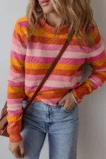 Eliana Stripe Ribbed Sweater - Cozy, Colorful, and Stylish Knitwear for All Seasons | Trendy Wardrobe Upgrade - Image 3