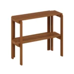 Tioman 2-Tier Outdoor Toolless Display Shelf & Plant Stand - Natural Finish, Water-Resistant Meranti Wood