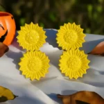 Vibhsa Sunflower Yellow Napkin Rings Set of 4 - Handcrafted Aluminum Floral Table Decor for Weddings, Holidays & Special Occasions - Image 3
