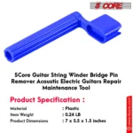 5Core Professional Guitar String Winder with Bridge Pin Remover - Ergonomic, Durable & Universal Compatibility - Blue, Pack of 5 - Image 3