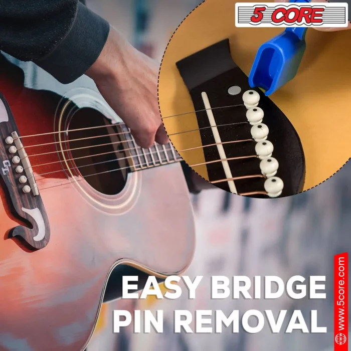 5Core Professional Guitar String Winder with Bridge Pin Remover - Ergonomic, Durable & Universal Compatibility - Blue, Pack of 5 - Image 7
