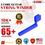 5Core Professional Guitar String Winder with Bridge Pin Remover - Ergonomic, Durable & Universal Compatibility - Blue, Pack of 5 - Image 8