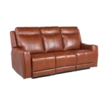 Natalia Power Recliner Sofa - Luxurious Caramel Leather Seating with USB Port & Power Features