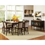 Marseille Sideboard with Marble Top Elegant Dining Storage with 4 Drawers & Glass Door Shelves - Image 4