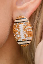 Sparkling Football Game Day Stud Earrings - Perfect for Sports Fans & Rugby Enthusiasts - Image 3