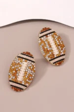 Sparkling Football Game Day Stud Earrings - Perfect for Sports Fans & Rugby Enthusiasts - Image 2