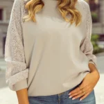 Juniper Raglan Sleeve Pullover Top Stylish & Comfortable Crochet Sweatshirt for Women