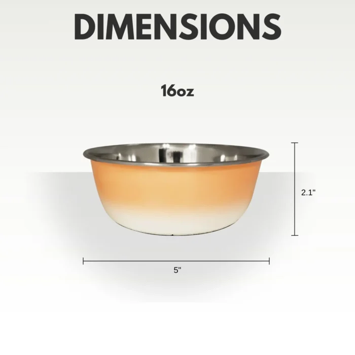 Deep Dog Bowl Extra-Deep Stainless Steel Pet Bowl, Peach Coral, Durable & Easy-to-Clean, Perfect for Large Snouts - Image 2