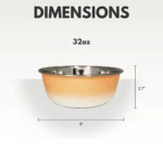 Deep Dog Bowl Extra-Deep Stainless Steel Pet Bowl, Peach Coral, Durable & Easy-to-Clean, Perfect for Large Snouts - Image 3