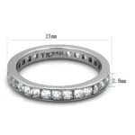 High Polished Stainless Steel Ring with Clear AAA Grade CZ - Elegant and Durable - Image 2