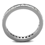 High Polished Stainless Steel Ring with Clear AAA Grade CZ - Elegant and Durable - Image 3