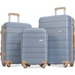 Light Blue Expandable ABS Hardshell Luggage Set 3pcs - 20'' 24'' 28'' with Spinner Wheels & TSA Lock