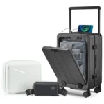 Premium 20 Inch Carry-On Luggage with Aluminum Frame, PC Hard Shell, 360 Wheels & TSA Lock - Ideal for Business Travel