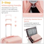 4 Piece Luggage Set (14/20/24/28 inches) Lightweight Hard Shell Carry-On Suitcase with TSA Lock & Spinner Wheels - Image 6