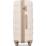 Premium 3-Piece Expandable ABS Hardshell Luggage Sets with Spinner Wheels & TSA Lock in Ivory and Golden - 20''/24''/28'' Durable, Lightweight, and Stylish Suitcase Set - Image 3