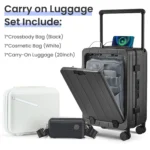 Premium 20 Inch Carry-On Luggage with Aluminum Frame, PC Hard Shell, 360 Wheels & TSA Lock - Ideal for Business Travel - Image 2