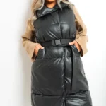 Stylish Belted Long Puffer Gilet Ultimate Winter Warmth & Fashion
