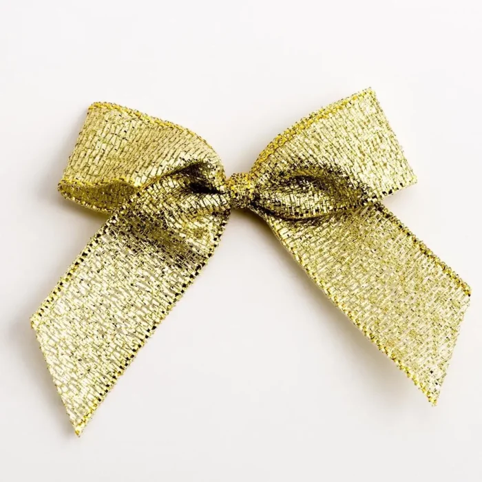 Elegant Gold Gift Bow - Luxurious and Reusable Gift Wrapping Accessory for Holidays & Special Occasions - Image 1