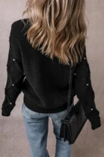 Valerie Pearl Embellished Rhombus Pattern Sweater Chic & Comfort in One | Shop Now! - Image 2