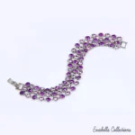 Magenta Magic Ombre Crystals Bracelet - Elegant White Gold Plated Charm