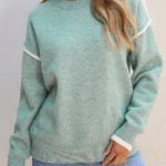 Mackenzie Edge Crewneck Sweater - Stylish Color Block Design, Cozy Fabric, Perfect for Chilly Days