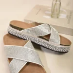 Stylish Sabrina Platform Diamante Sandals - Trendy Flatform Design with Glamorous Embellishments
