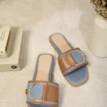 Stylish Slip On Buckle Strap Flat Sandals - Comfortable & Chic Footwear for Everyday Wear