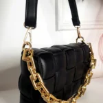 Elegant Padded Shoulder Bag with Gold Chain Detail - Premium Faux Leather Handbag for Women | Stylish & Versatile