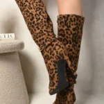 Elegant Side Zip Stiletto Boots Chic Knee-High Heels for Women's Fashion