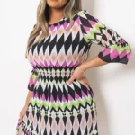 Summer-Ready Printed Mini Dress with Flattering Elastic Waist - Perfect for Every Occasion