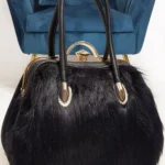 Elegant Faux Fur Handbag with Luxe Gold Accents - Perfect for Every Outfit