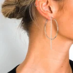 Elegant AOIFE Silver Plated Statement Hoop Earrings with Secure Post Backing - Perfect for Any Occasion