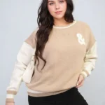 Erica Round Neck Rock & Roll Print Knitted Jumper - Edgy & Stylish Everyday Sweater