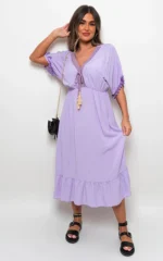 Elegant V-Neck Rope Tassel Detail Maxi Dress - Perfect for Any Occasion - Image 6
