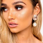 Elegant Pearl Drop Earrings in Rose Gold - Perfect Chic for Day Outfits | CHLOE Jewelry