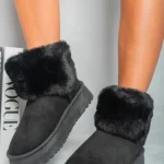 Elsa Fuzzy Cuff Slip-On Snow Boots - Warm & Stylish Winter Footwear