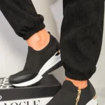 Jolene Knit Slip On Zip Trainers | Sporty Chic Comfort with Trendy Zipper Detail