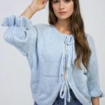 Women's Cozy & Stylish Tie Front Chunky Knit Jumper - Perfect Winter Sweater