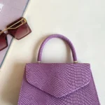 Elegant Croc Print Handbag - Faux Leather with Versatile Chain Strap in Stylish Nude Color