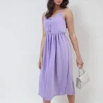 Regina Button Front Strappy Midi Dress - Chic & Comfortable Summer Style | Perfect for Sunny Days
