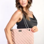 Elegant Quilted Leather Shoulder Bag with Stylish Metal Chain Strap | Perfect for Any Occasion