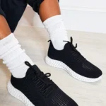 Sporty CHIC Lace Up Mesh Sock Trainers - Trendy & Comfortable Footwear for Any Occasion